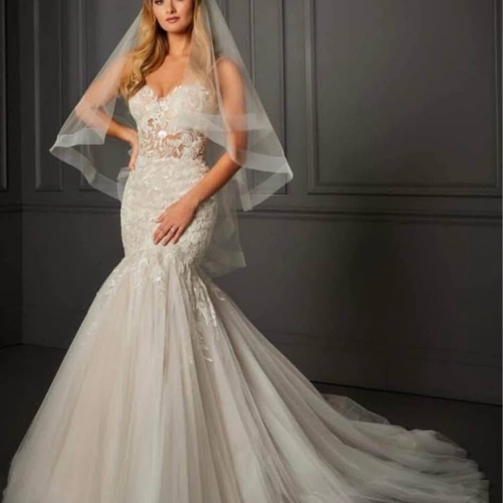Elegant and Sophisticated Mermaid Wedding Dress- Veil & Evening Jacket Included